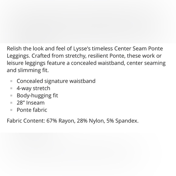 Lysse Black Center Seam Ponte Legging - Picture 7 of 7